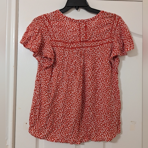 Daniel Rainn Rust‎ and White Patterned Blouse - Picture 6 of 6